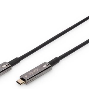 Conexiune DIGITUS USB-C AOC AV 10 m 4K hibridă prin fibră optică digitală/date video/analogică prin fibră optică