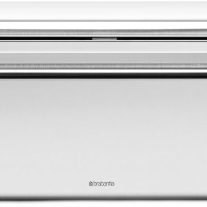 Brabantia Cutie Pliabilă pentru Pâine - Cutie Mare de Depozitare pentru Pâine, Covrigi, Chifle - Design Economisitor de Spațiu cu Capac Plat - Potrivită pentru Montare pe Perete - Oțel Mat
