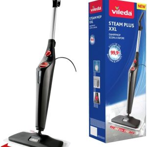 Aparat de curățat cu abur Vileda Steam PLUS XXL pentru toate podele, îndepărtează până la 99,9% dintre bacterii