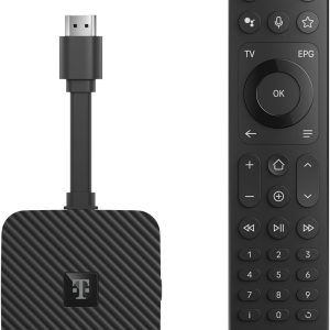 MagentaTV Stick a 2-a generație | TV și streaming prin WLAN | MagentaTV cu 160 de posturi HD, 4K UHD, HDR, live și decalaj temporal | Servicii de streaming (Netflix, Disney+, RTL+, DAZN, Wow) și Magazin Google Play