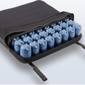 Pernă anti-decubit AnteaMED cu bule de aer 40 x 40 cm înălțime 9 cm suport coccigian pentru sciatică pentru birou, acasă, mașină, scaun cu rotile (40 x 40 x 9 cm, 2 secțiuni)