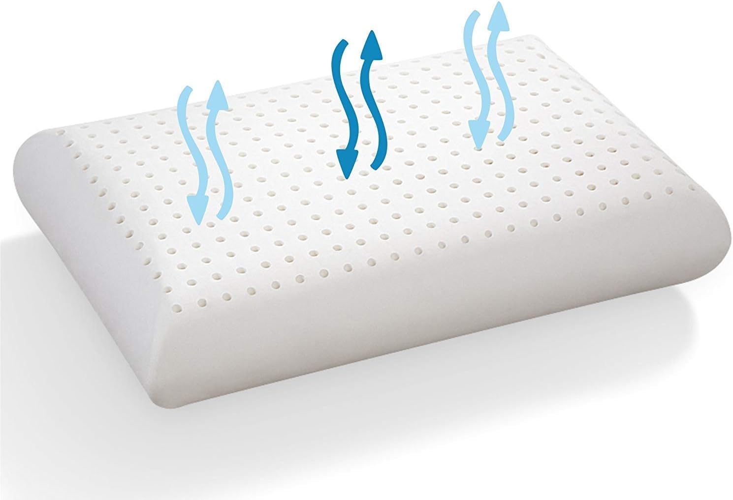 Pernă 100% latex cu formă clasică, înălțime 14 cm, față de pernă din bumbac (70 x 40 x 14 cm) - Image 5