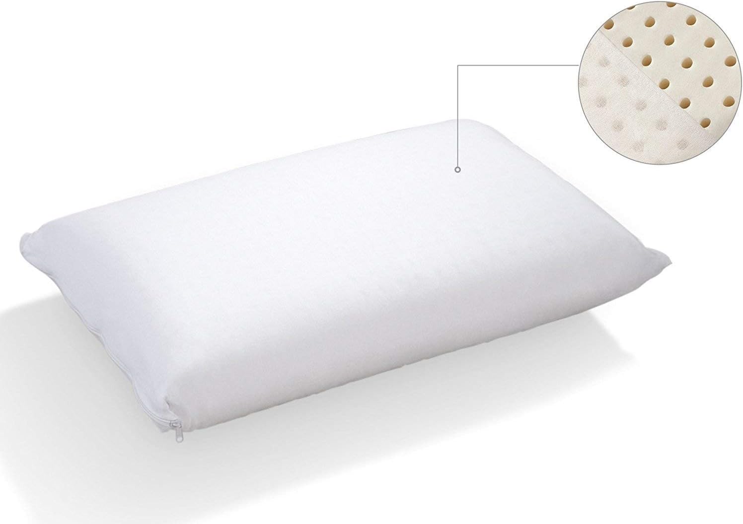 Pernă 100% latex cu formă clasică, înălțime 14 cm, față de pernă din bumbac (70 x 40 x 14 cm) - Image 2