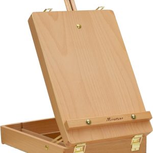 Șevalet de masă, șevalet de artă, șevalet de birou pentru pictură, șevalet premium din lemn, șevalet de pictură de birou pentru studenți, artiști, începători