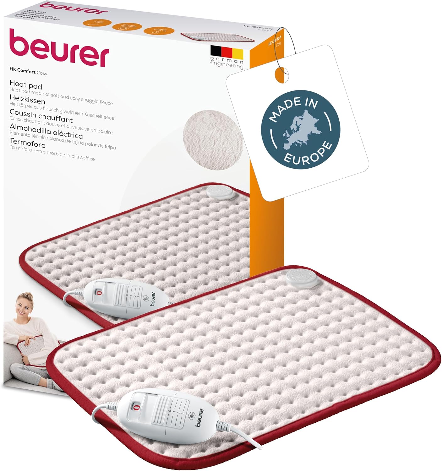 Pernă încălzitoare Beurer HK Comfort cu finisaj confortabil din fleece