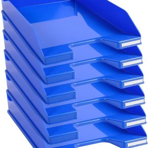 Set de 6 tăvițe de scrisori Exacompta Combo Midi, iderama, albastru gheață lucios