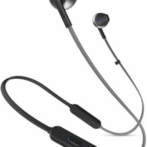 Căști Bluetooth JBL Tune205BT, negre - Căști wireless cu telecomandă cu 3 butoane și microfon - Căști pentru până la 6 ore de muzică cu o singură încărcare a bateriei