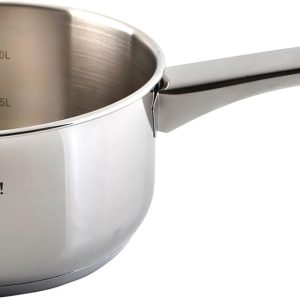 Wecook! Cratiță mică 14 cm, cu inducție, 1,1 litri, din oțel inoxidabil, suprapunabilă, pentru porții mici, pentru o singură gospodărie