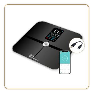LITTLE BALANCE 8415 Cardio Connect 4 Impedanțămetru USB Conectat Sticlă Securizată Negru
