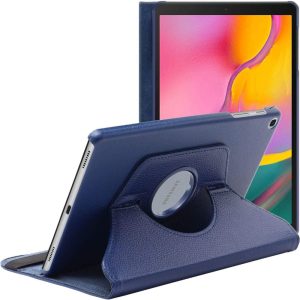ebestStar - Husă pentru Samsung Galaxy Tab A 10.1 2019 T510 T515, Husă de protecție rotativă, Husă din piele PU, Husă cu suport rotativ, Husă rotativă, Albastru închis