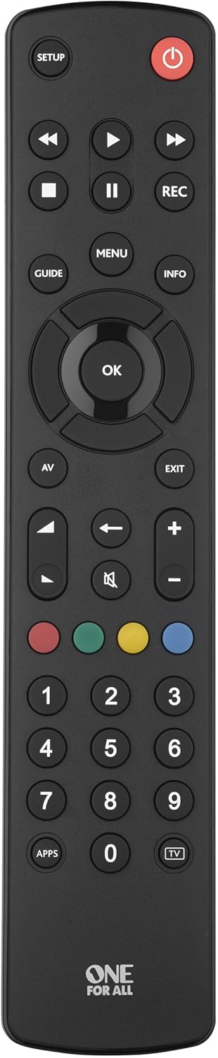 Telecomandă universală One For All Contour TV URC1210, înlocuitor ideal, pentru toate tipurile de televizoare, cu funcție de învățare, pentru toate mărcile de televizoare, neagră - Image 2