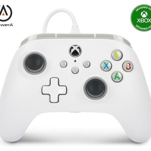 Controler cu fir PowerA pentru Xbox Series X|S - Alb, Gamepad, Controler de jocuri video cu fir, Controler de gaming, Compatibil cu Xbox One (Xbox Series X)
