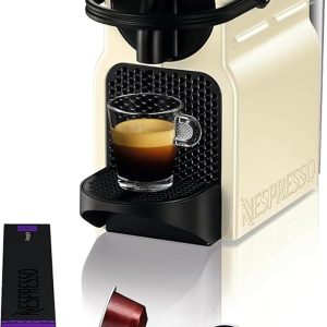 Espressor cu capsule Nespresso De'Longhi EN 80.CW Inissia, pompă de înaltă presiune și funcție de economisire a energiei, oprire automată în 9 minute, capacitate cană pentru espresso și lungo, rezervor de apă de 0,7 l, cremă de vanilie