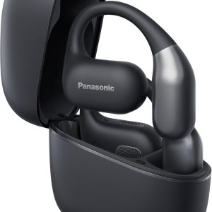 Căști wireless Panasonic RB-F10DE-K Open-Ear, Bluetooth 5.4 cu microfon ENC, 25 de ore de redare, căști sport IPX4, control tactil, negru