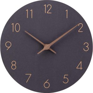 ACCSHINE Ceas de perete din lemn MDF, fără ticăituri, silențios, modern, 40 cm, cuarț, ceas de perete mare, cu baterii, ușor de citit, pentru cameră, casă, bucătărie, dormitor, birou, școală (negru, 40 cm)