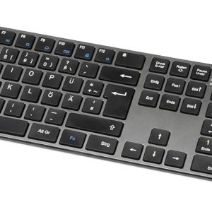 Tastatură și mouse wireless reîncărcabile Amazon Basics, tastatură silențioasă ultrasubțire cu tastatură numerică (negru)