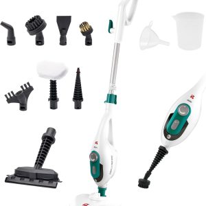 Aparat de curățat cu abur multifuncțional Di4 Steamclean 10 în 1, 1500 W, curățitor de mână și mop cu abur, duze și husă din microfibră, pentru toate podelele, ideal pentru covoare, curățare ecologică, exclusiv Amazon