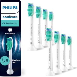 Capete de periuță de dinți Philips Sonicare C1 ProResults HX6018/87 de schimb originale, albe, pachet de 8