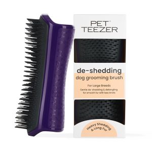 Pet Teezer, perie de îngrijire pentru câini violet gri