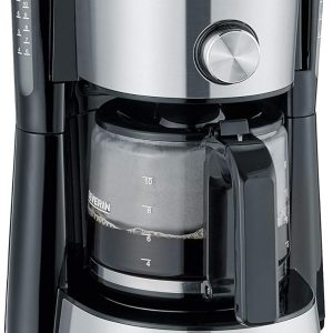 Espressor Severin KA 4825 TYPE SWITCH, oțel inoxidabil, negru, capacitate: 10 cești (carafă de sticlă)