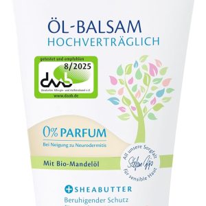 Balsam de ulei HiPP cu ulei de jojoba, unt de shea și ceară de albine, extrem de compatibil, pentru ten uscat, fără parfum și hipoalergenic, pentru ten predispus la eczeme, 150 ml