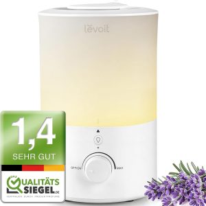 Umidificator LEVOIT cu umplere superioară 3 L cu lumină de noapte, duză rotativă la 360°, umidificator potrivit pentru mașina de spălat vase, umidificator silențios pentru cameră, difuzor de aromă 25H pentru dormitor, camera copiilor, plante, bebeluși
