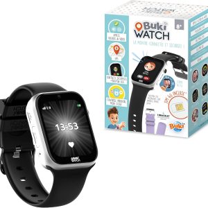 Ceas inteligent pentru copii cu cartelă SIM inclusă - Apeluri, GPS, SOS, Video, Rezistent la apă - Control parental prin aplicație - 2 brățări - Vârste 8+ - Gata de utilizare - Buki Watch - FIB01
