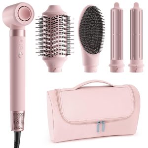MESCOMB Airstyler 5 în 1, Set profesional de coafat păr cu uscător de păr cu ioni, ondulator pentru învelișul mașinii, perie pentru volum, placă de îndreptat părul, pentru uscare rapidă, coafare, volumizare, ondulare și îndreptare, cu