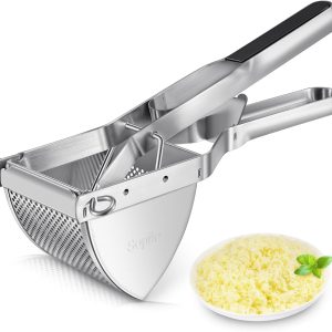 Sopito Presă de cartofi, Presă de cartofi din oțel inoxidabil cu mâner din silicon, Piure de fructe și legume, Prăjitor de cartofi, Se poate spăla în mașina de spălat vase