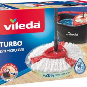 Set Vileda Easy Wring/Clean Turbo cu 2 bucăți de stors și curățare + 2 rezerve