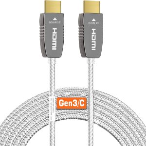 Cablu cu fibră optică RUIPRO 8K certificat HDMI 2.1, 10 m, viteză ultra-ridicată 48 Gbps, 8K la 60 Hz, 4K la 120 Hz, HDR dinamic, eARC, Dolby, HDCP 2.2/2.3, compatibil cu PS5, Xbox, TV, proiector, AVR