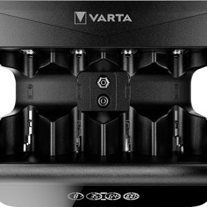Încărcător universal Varta +, încărcător pentru baterii reîncărcabile AA / AAA / 9V și dispozitive USB, încărcare cu un singur slot, detectarea celulelor defecte, poate fi utilizat în întreaga lume