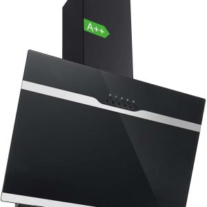 Hotă SNDOAS 60 cm, Hotă cu putere mare de aspirare de 350 m³/h, 3 viteze, Mod de extracție/recirculare, Zgomot silențios de funcționare 56 dB, Negru