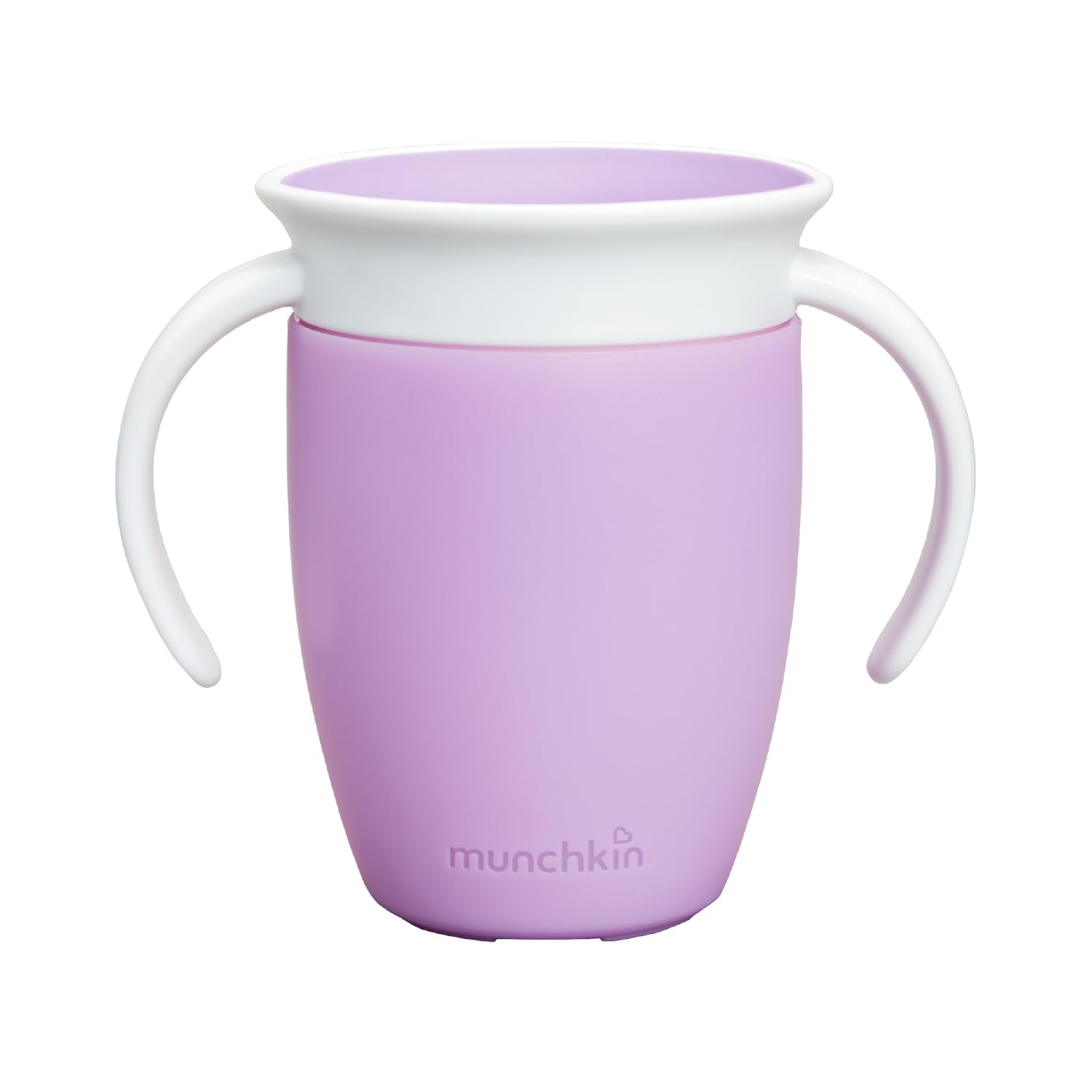 Cupă Munchkin Miracle 360° Trainer cu mânere și capac, violet