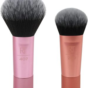 Real Techniques Mini Brush Foundation și Blush Duo, format de călătorie, set de 2 farduri de obraz și fond de ten lichid, format de 2 bucăți