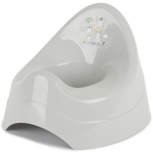 Olită Bieco pentru copii cu muzică gri, cu motiv zebră, de la 8 luni toaletă / toaletă pentru copii, oliță, oliță, oliță de învățare, scaun de toaletă pentru copii