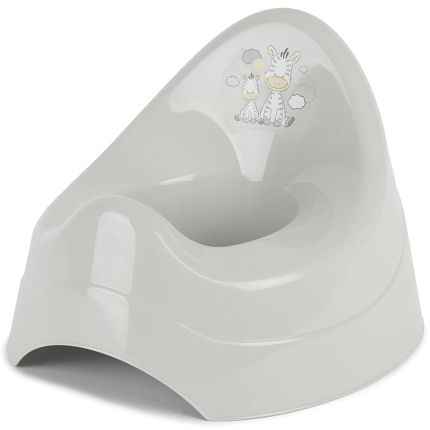 Olită Bieco pentru copii cu muzică gri, cu motiv zebră, de la 8 luni toaletă / toaletă pentru copii, oliță, oliță, oliță de învățare, scaun de toaletă pentru copii