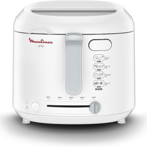 Friteuză Moulinex AF2031 UNO, capacitate 1 kg, pentru 4 persoane, capacitate ulei 1,8 l, alb