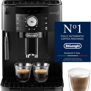 De'Longhi Magnifica S ECAM11.112.B, Espressor complet automat cu duză de spumare a laptelui pentru cappuccino, cu butoane de selecție directă Espresso și control rotativ, funcție 2 cești, negru