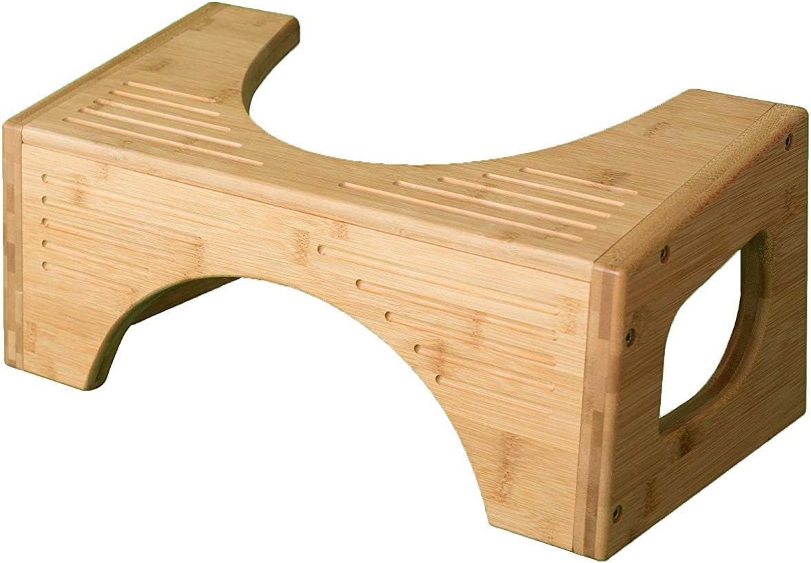 Squatty Potty Taburet de toaletă rabatabil original din bambus, înălțime de 18 cm și 23 cm, maro - Image 2