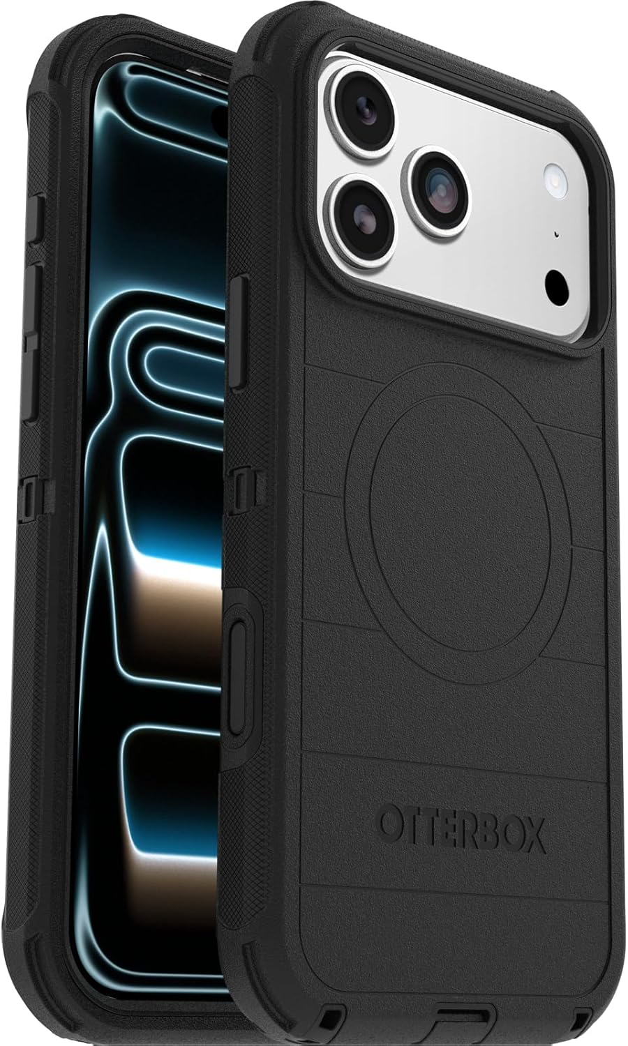 Husă OtterBox Defender Series Pro MagSafe pentru iPhone 17 Pro Max, rezistentă la șocuri, căderi, extrem de durabilă, husă de protecție, testată conform standardelor militare de 7 ori, neagră