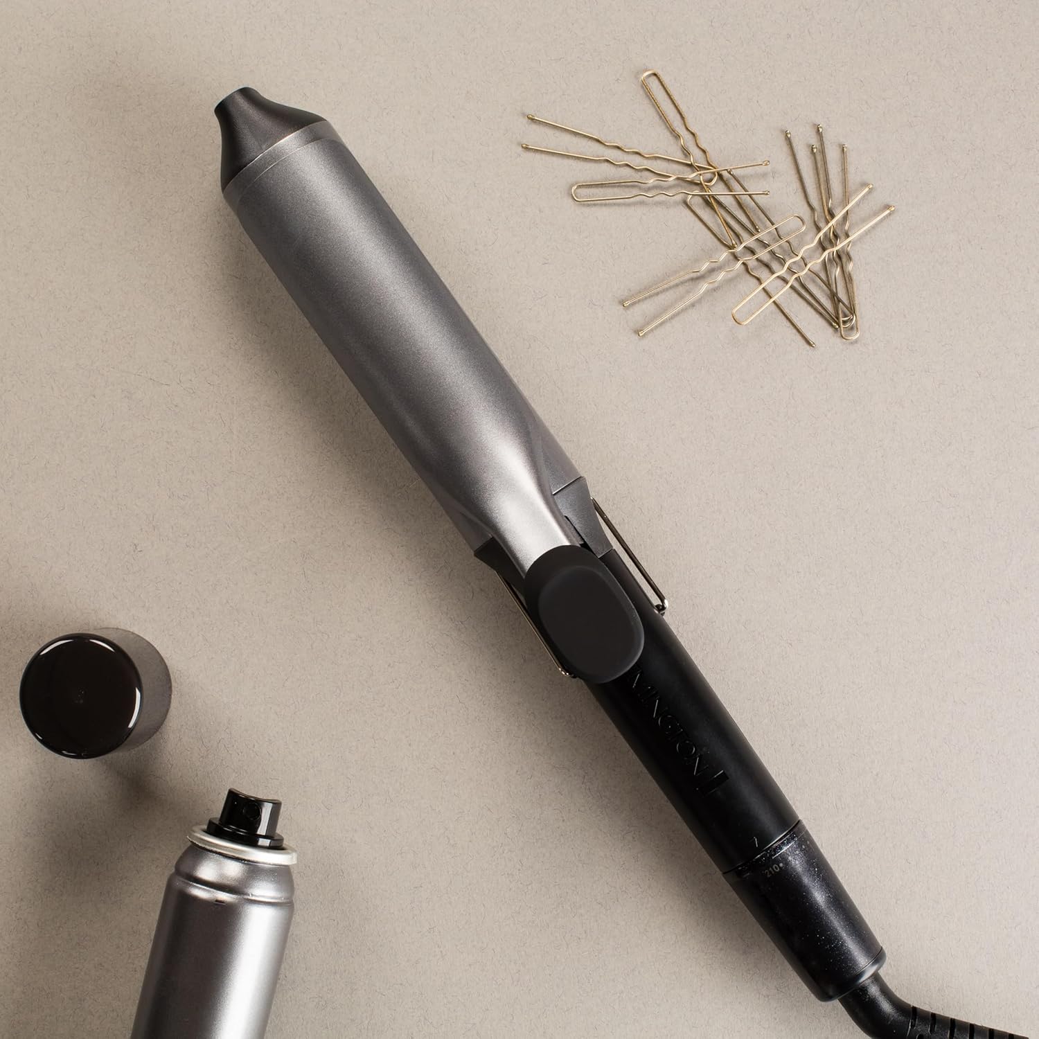 Remington Pro Big Curl CI5538, 38 mm pentru bucle mari, protecție în 4 direcții, înveliș antistatic din turmalină ceramică, 8 setări de temperatură, timp de încălzire de 30 de secunde, argintiu/gri - Image 5