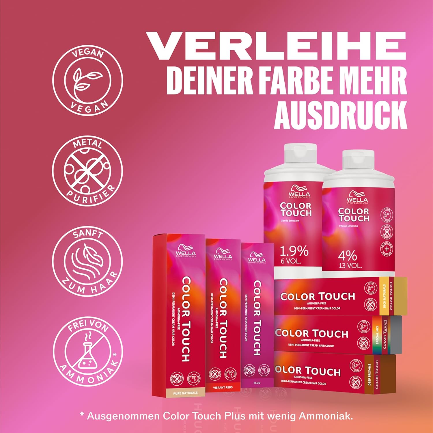 Wella Professionals Color Touch Vibrant Reds – Vopsea de păr intensivă, vegană, fără amoniac, cu Metal Purifier – pentru tonuri de roșu vibrante și expresive, timp de până la 28 de spălări - Image 2