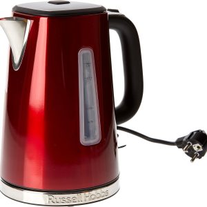 Fierbător Russell Hobbs Luna 23210-70 [1,7 L, 2400 W] Oțel inoxidabil Roșu (Funcție de fierbere rapidă, Filtru de calcar detașabil, Indicator extern al nivelului apei, Deschidere automată a capacului) Aparat de ceai