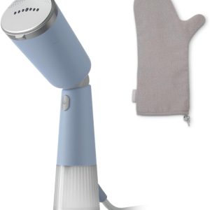 Aparat de călcat cu abur Philips seria 5000 - Încălzire în 35 de secunde, Placă de călcat cu abur activă, Mod Eco, Pentru textile delicate, Călcare cu abur vertical și orizontal, Mănușă și geantă, Albastru deschis (STH5020/20)