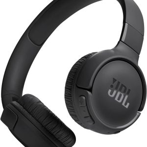 Căști wireless JBL Tune 520 BT On-Ear - Cu sunet JBL Pure Bass, Bluetooth și design ușor, pliabil - Până la 57 de ore de redare a muzicii - Negre