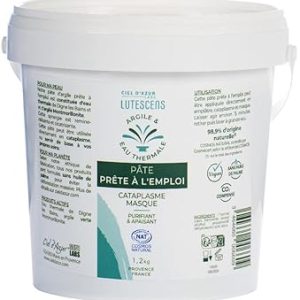 CIEL D'AZUR LABS - Pastă de Argilă și Apă Termală Gata de Utilizare - Naturală - Găleată 1.2kg
