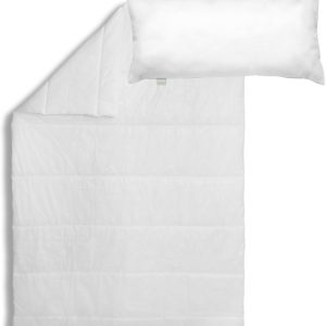 Set de lenjerie Bodyprotect, pilotă pentru tot anul 135 x 200 cm + pernă 40 x 80 cm, pilotă Ecoline, pilotă medie, lavabilă, fabricată în UE, potrivită pentru persoanele alergice, alb