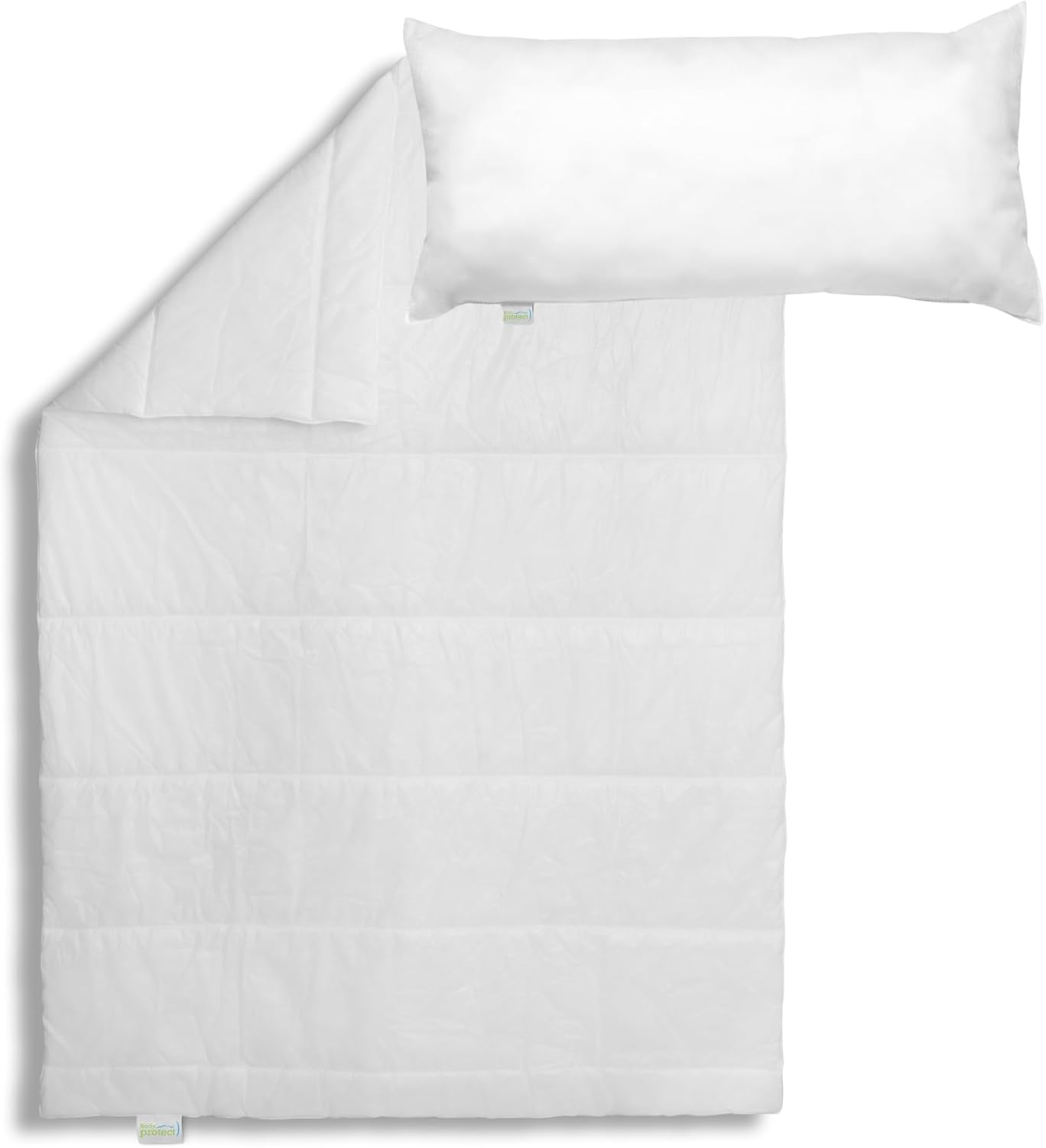 Set de lenjerie Bodyprotect, pilotă pentru tot anul 135 x 200 cm + pernă 40 x 80 cm, pilotă Ecoline, pilotă medie, lavabilă, fabricată în UE, potrivită pentru persoanele alergice, alb
