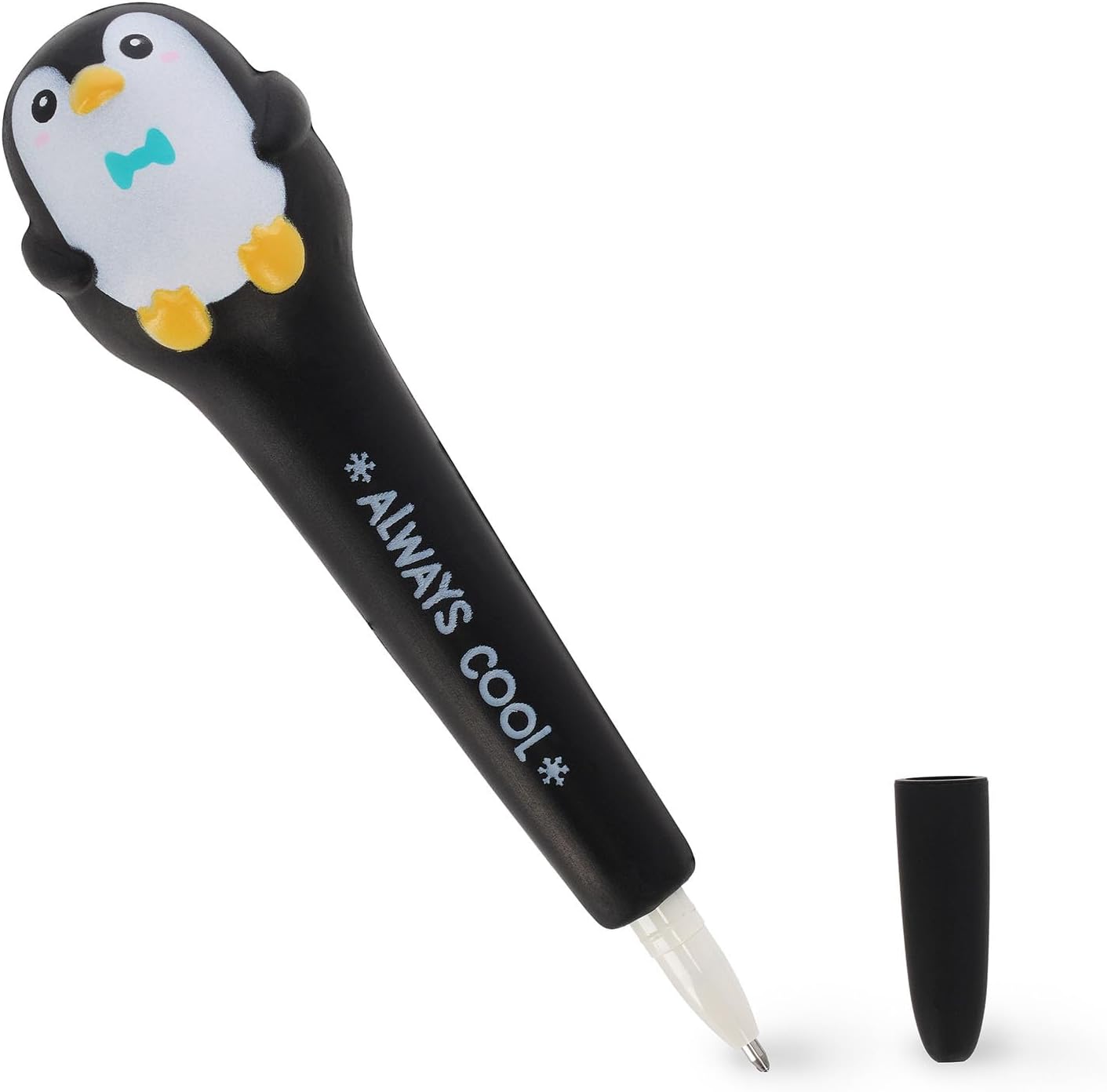 LEGAMI, Pix cu gel antistres - Papetărie Squeezies pentru relaxare, concentrare, antistres, super moale, cerneală neagră, diametru vârf 1 mm, temă pinguin - Image 2
